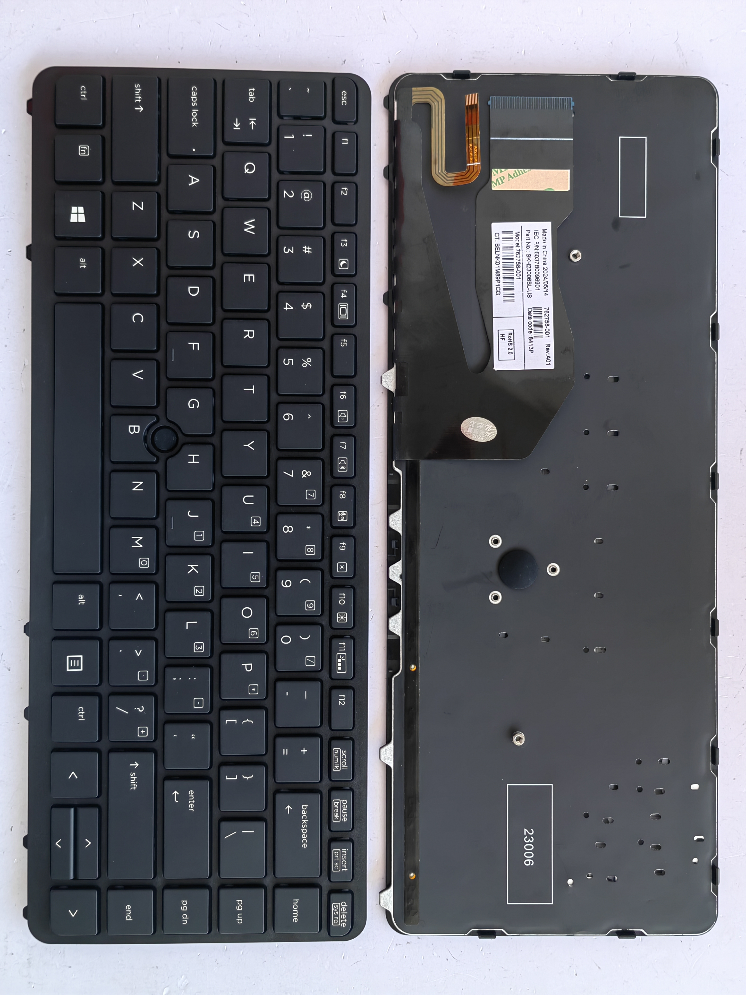 Picture of New Replacement Laptop Keyboard For HP 840G1/SK quality/840G2/850G1 BLACK FRAME BLACK Backlit (OEM) US Layout